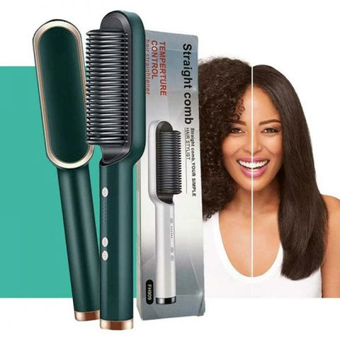 2-in-1 Hair Straightening Brush and Curler