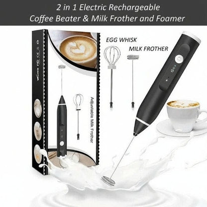USB Rechargeable Electric Milk Frother and Whisk