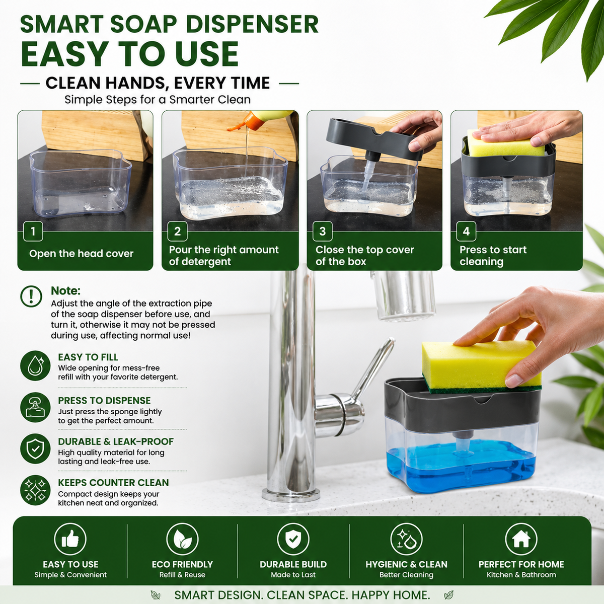 2-in-1 Soap Pump Dishwashing Dispenser