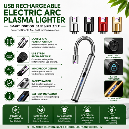USB Rechargeable Electric Arc Plasma Lighter